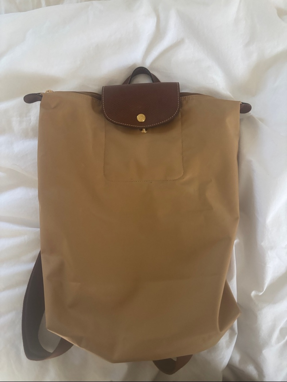 Lonchamp Le Pliage Backpack in Fawn